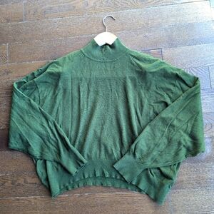 Zara women's oversized turtleneck long sleeve baggy military green size Small